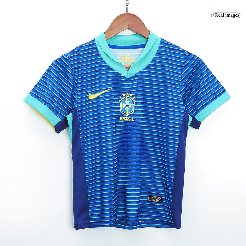 Kit Infantil Seleção Brasileira 2024/25 Away + 🎁 5 Presentes