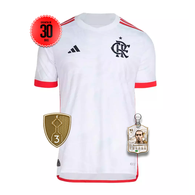 Camisa Flamengo Visitante 2024/2025 Branca - Lançamento + 5 PRESENTES🎁