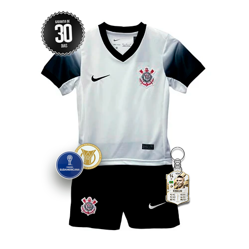 Conjunto Infantil Corinthians Branco 2024/2025 - Lançamento