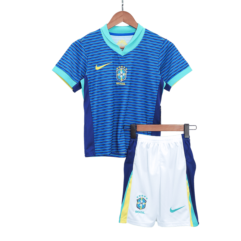 Kit Infantil Seleção Brasileira 2024/25 Away + 🎁 5 Presentes