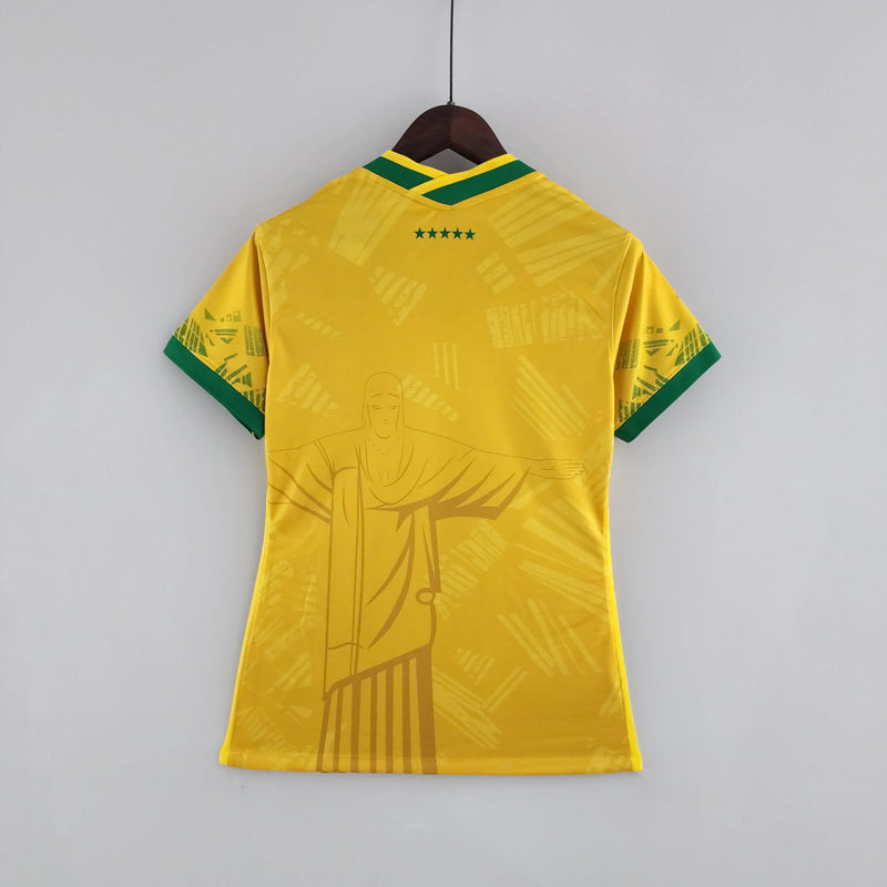 Camisola Feminina Seleção Brasil 2022/22 Amarelo Conceito