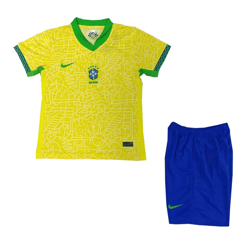 Kit Infantil Seleção Brasileira 2024/25 Home + 🎁 5 Presentes