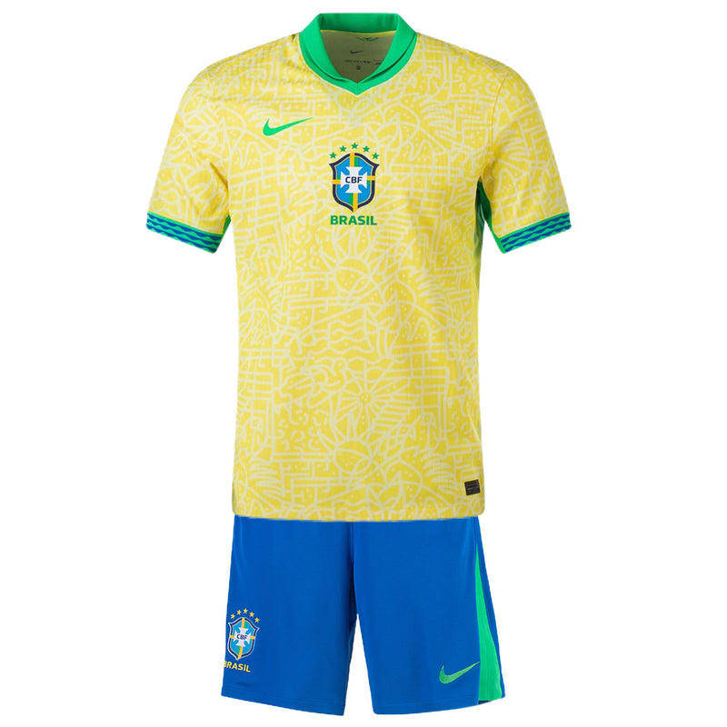 Kit Infantil Seleção Brasileira 2024/25 Home + 🎁 5 Presentes