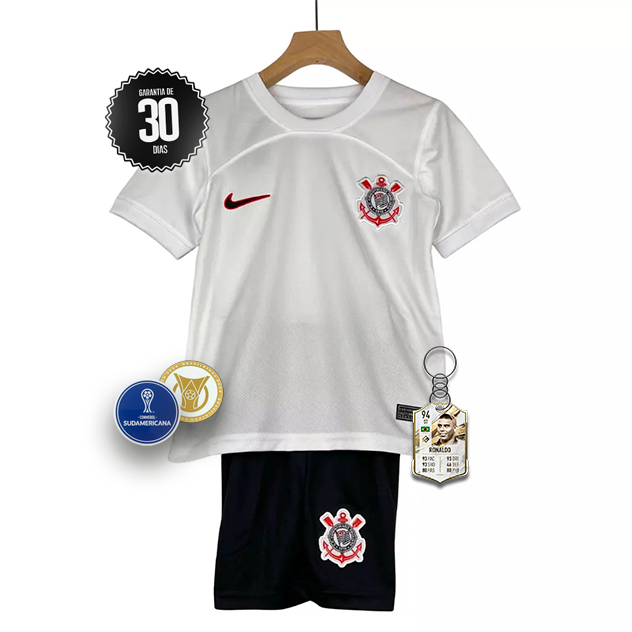 Conjunto Infantil Corinthians Branco 2023/2024 - Lançamento