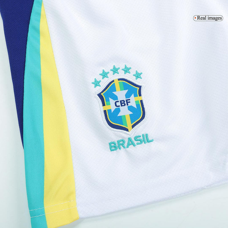 Kit Infantil Seleção Brasileira 2024/25 Away + 🎁 5 Presentes