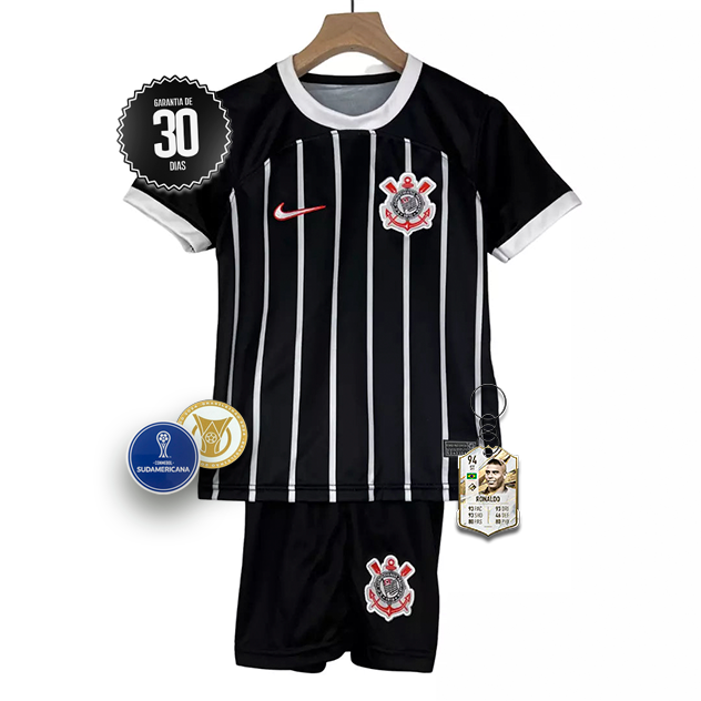 Conjunto Infantil Corinthians Preto 2023/2024 - Lançamento