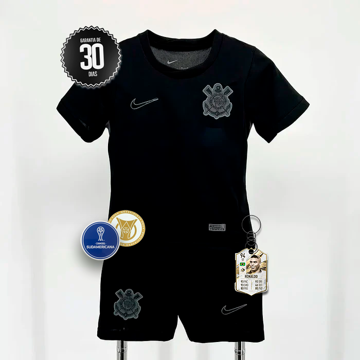 Conjunto Infantil Corinthians Preto 2024/2025 - Lançamento