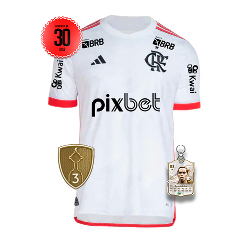 Camisa Flamengo Visitante 2024/2025 Branca - Lançamento - todos patrocínios