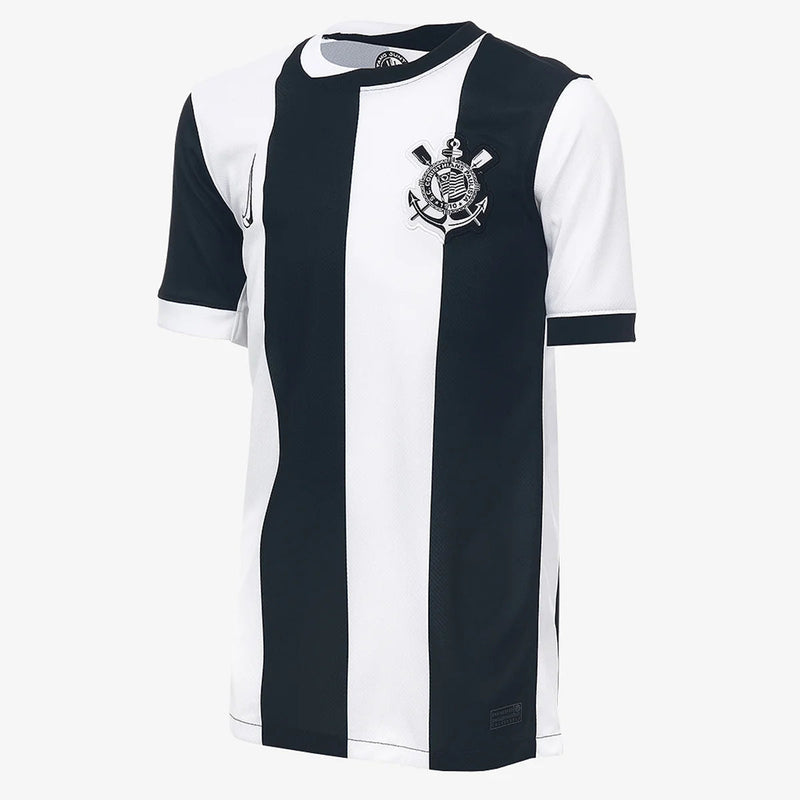 Conjunto Infantil Corinthians Terceiro Uniforme Listrado 2024/2025 - Lançamento