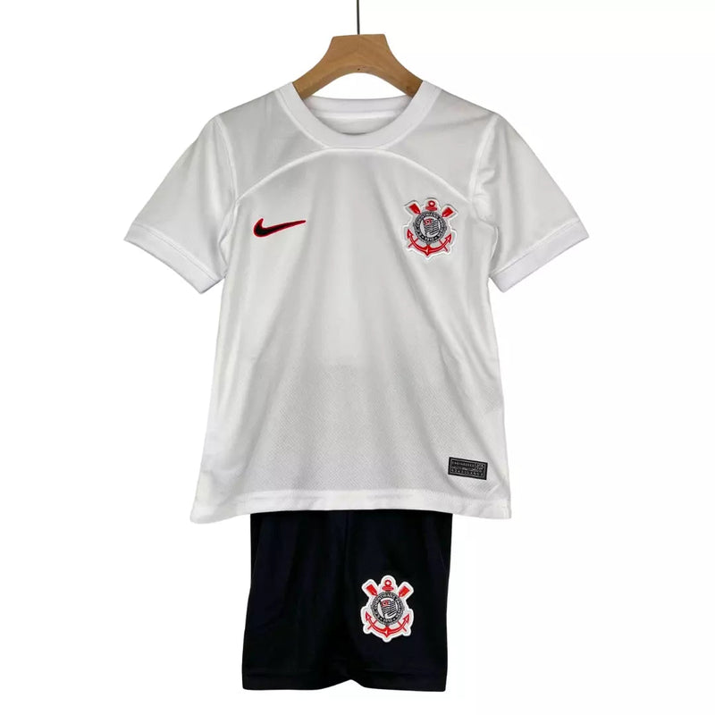 Conjunto Infantil Corinthians Branco 2023/2024 - Lançamento